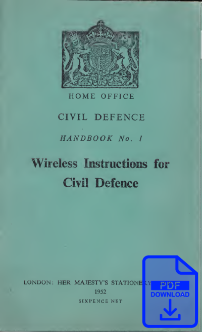 CD Handbook No 1 Wireless Instructions for Civil Defence